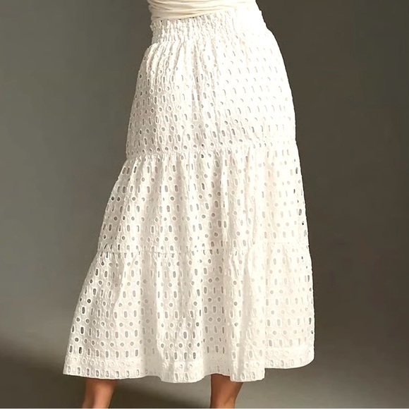 The Somerset White Eyelet Skirt by Anthropologie size 2X - Picture 4 of 9